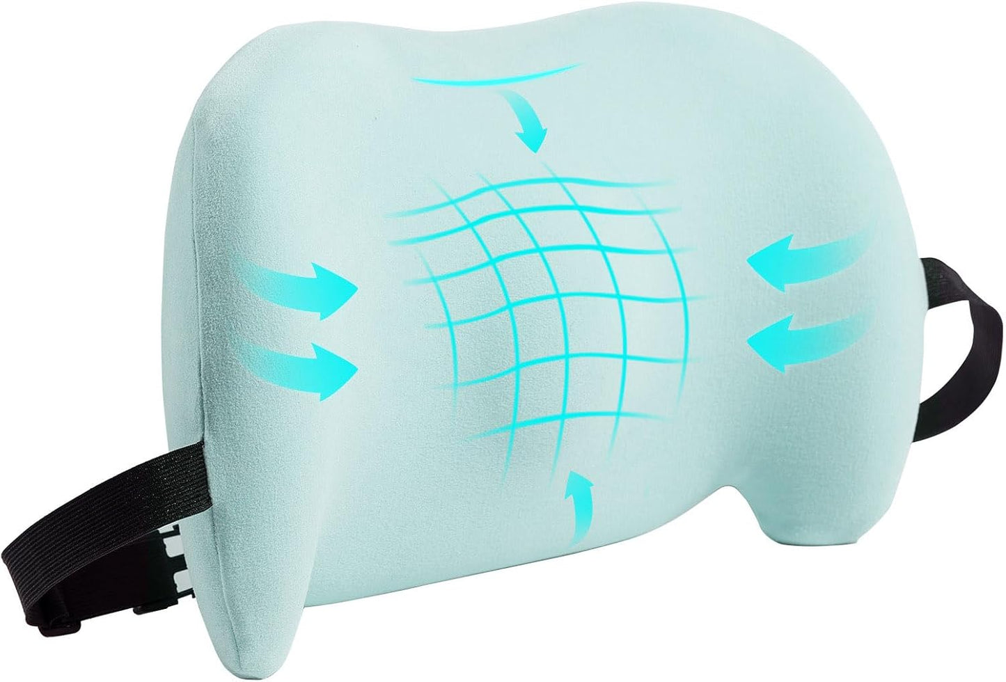 Lumbar Support Pillow for Office Chair, Car Lumbar Pillow Lower Back Pain Relief, Memory Foam Back Cushion with 4D Mesh Cover and Adjustable Straps, Ergonomic Chair Back Pillow for Car,Bed, Gaming