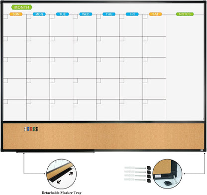 JILoffice Magnetic Dry Erase Calendar Whiteboard, 24" x 18" Monthly Board