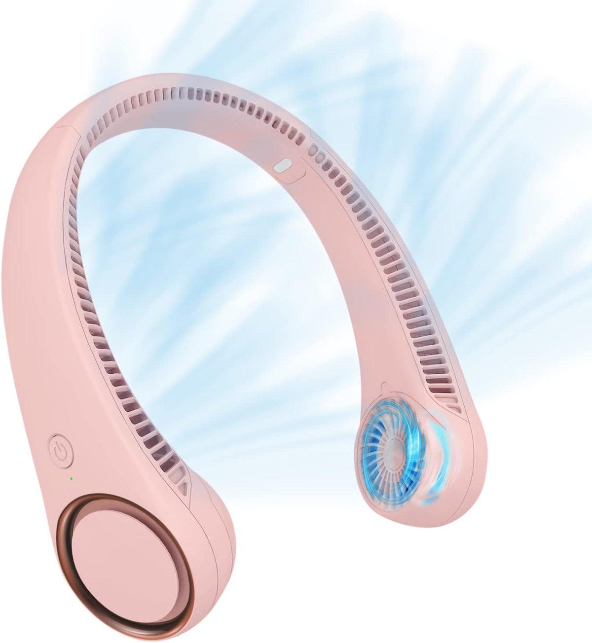 CIVPOWER Neck Fan: Portable Personal Neck Cooling Rechargeable Bladeless Fan - Hands Free 3 Speed 4000 mAh Battery USB Operated Wearable Headphone Design - Gift for Men Women Outdoor (White)