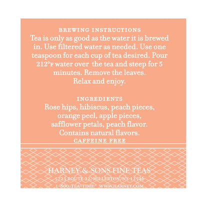 Harney & Sons Peach Fruit Herbal Tea Loose Leaf Tin, 4 oz