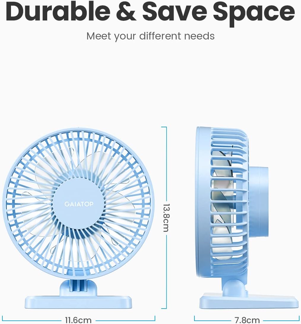 Gaiatop USB Desk Fan, Personal Portable Quiet Small Table Desktop fan