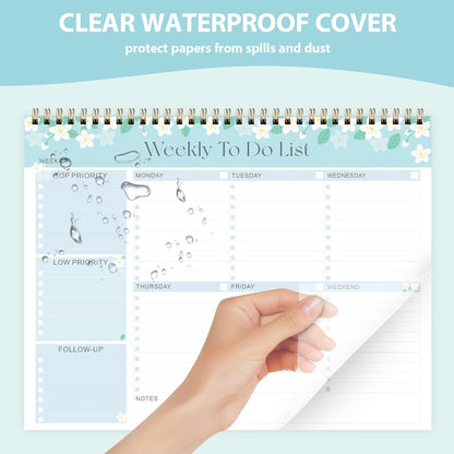 Weekly To Do List Notepad, Undated Planner with 52 Sheets (8.5''x11'') | Desk Accessories and Supplies, Women & Man, Home School & Work