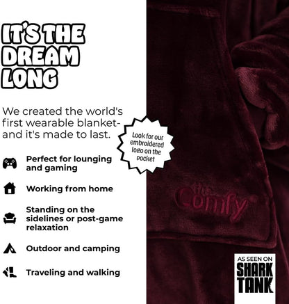 THE COMFY Dream | From Shark Tank | Patented | No Sherpa | Light Wearable Blanket Hoodie | Gift for Women & Men | One Size