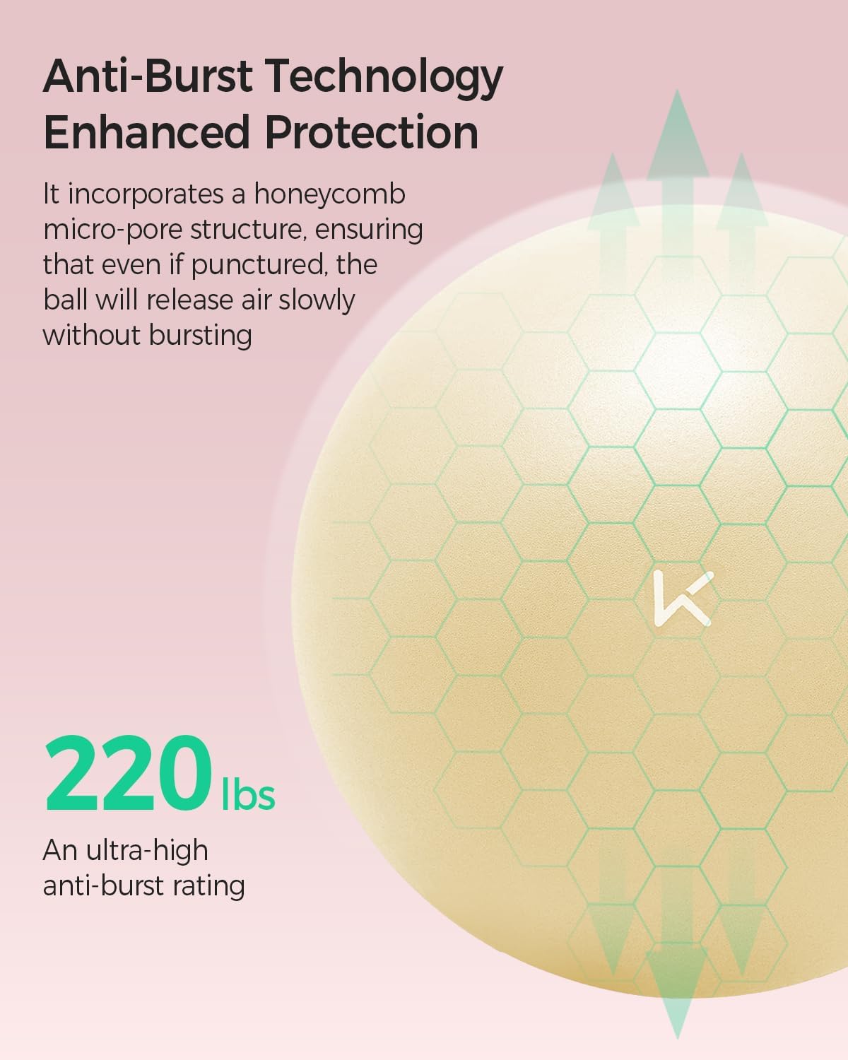 KEEP Exercise Ball Anti-Burst - Thickened Yoga Ball Pilates Ball for Physical Therapy, Fitness Ball for Workout, Core Strength and Physical Therapy