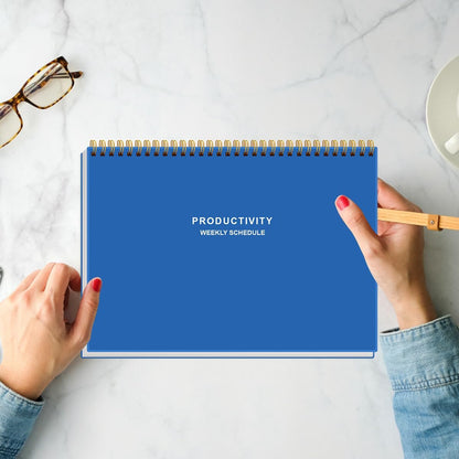 Weekly Productivity Planner - 8" x 11" Dashboard Desk Pad/Planner, Habit Tracker, Spiral Undated Weekly Planner for Office/School/Home, 54 Weeks, Grey