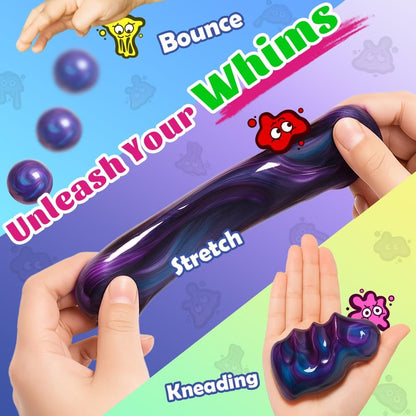WATERELF Galaxy Putty Slime for Kids - Children's Day Gift, Fidget Sensory Artistic Therapy Putty Toys for Boys Girls Adults, Stress Relief Non-Sticky, 3.11 Inch 3.2 Oz – Golden/Red