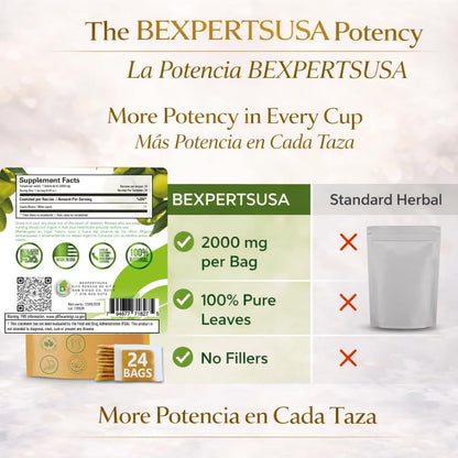 Zapote Blanco Herbal Tea (24 Tea Bags) - 2000mg per Bag - 100% Natural White Sapote Leaves from Mexico - Traditional Mexican Infusion - Caffeine-Free, Non-GMO, Vegan - Authentic Herbs by BEXPERTSUSA