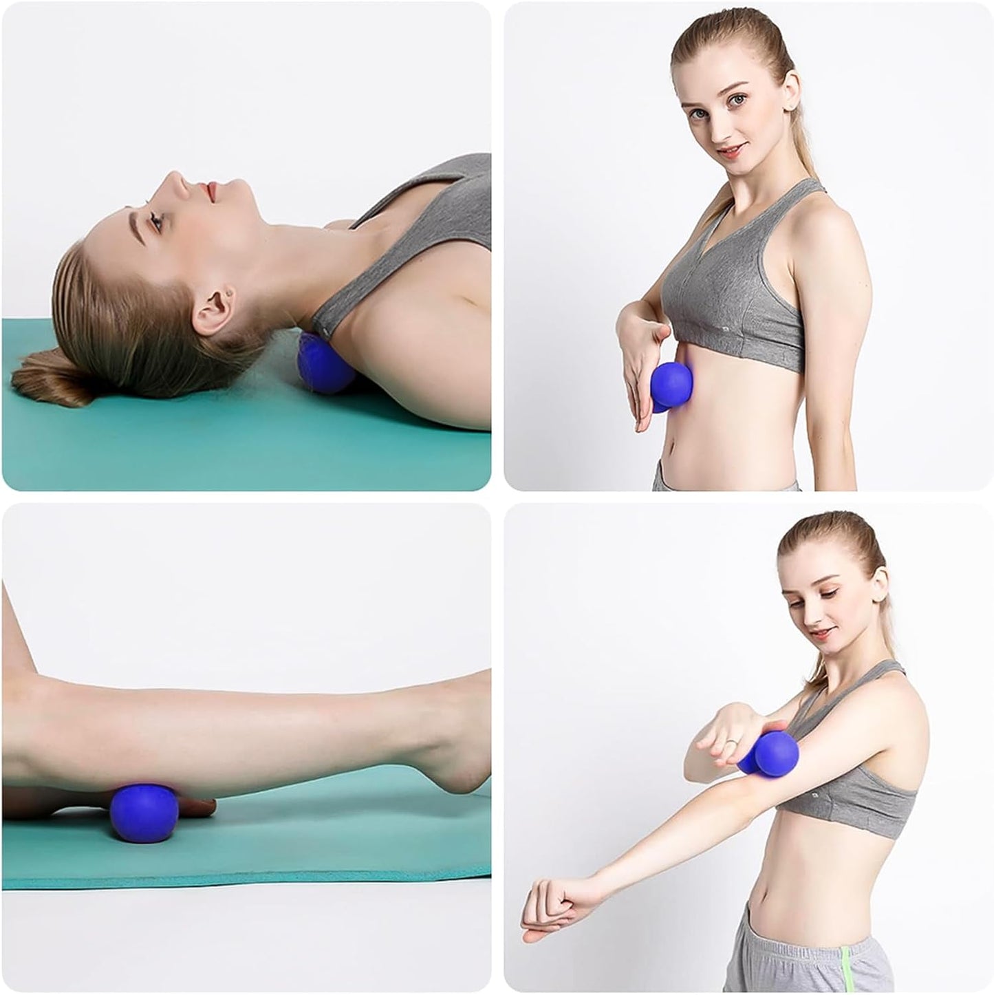 WOVTE Massage Lacrosse Ball for Sore Muscles, Shoulders, Neck, Back, Foot, Body, Deep Tissue, Trigger Point, Muscle Knots, Yoga and Myofascial Release (Blue)