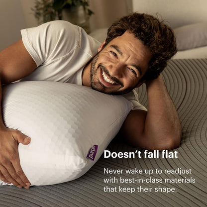 Purple Harmony Pillow - Medium Loft, Standard Size - Cooling Gel Neck and Side Sleeper Pillow, Weightless Medium Feel, GelFlex Grid and Talalay Latex Foam for Pressure-Relieving Support