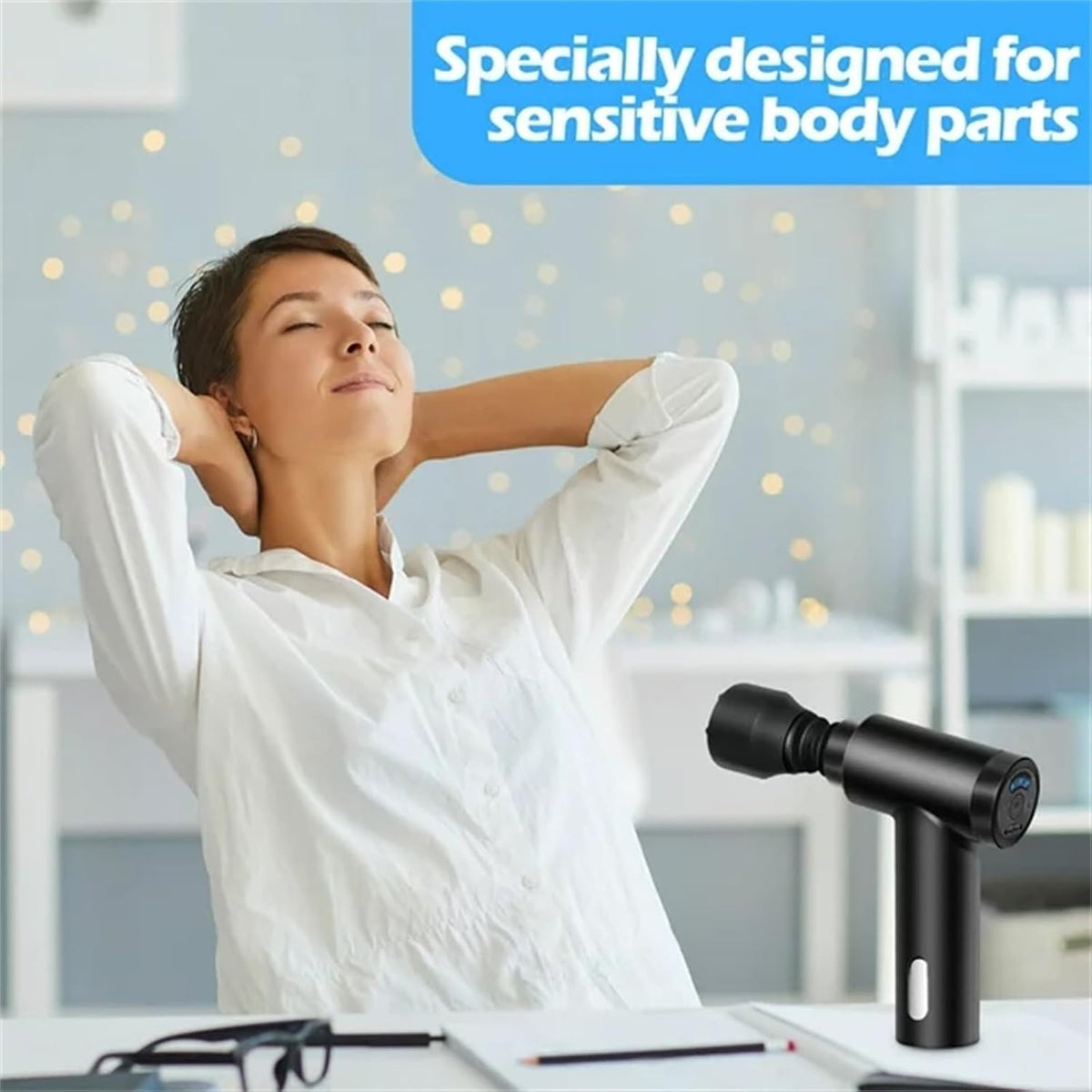 Mini Massage Gun, Portable Handheld Muscle Massager for Muscle Relaxation, Deep Tissue Percussion Small Massage Gun for Back, Neck, Shoulder and Leg Relaxation