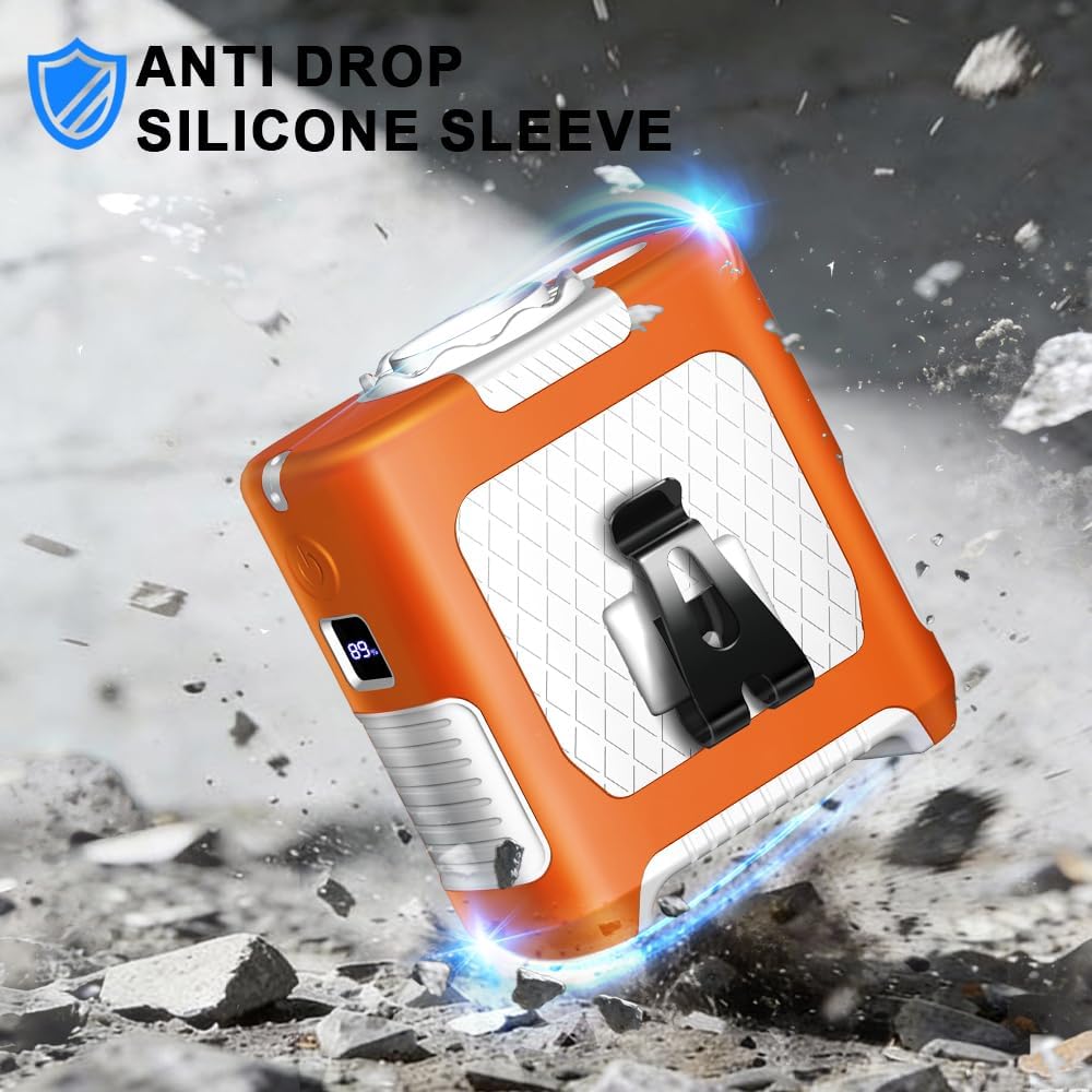 AINFTIME 2025 Portable Waist Clip Body Fan 10000mAh Personal Wearable 8-40H Powerful Outdoor (10000mAH / Green)