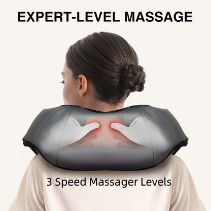Nekteck Shiatsu Neck Massager with Heat for Pain Relief Deep Tissue, 2026 Upgraded 3D Back Shoulder Kneading Massage Pillow, Body Muscle Relaxation Tools Gifts for Him Her, Blue (NOT Cordless)