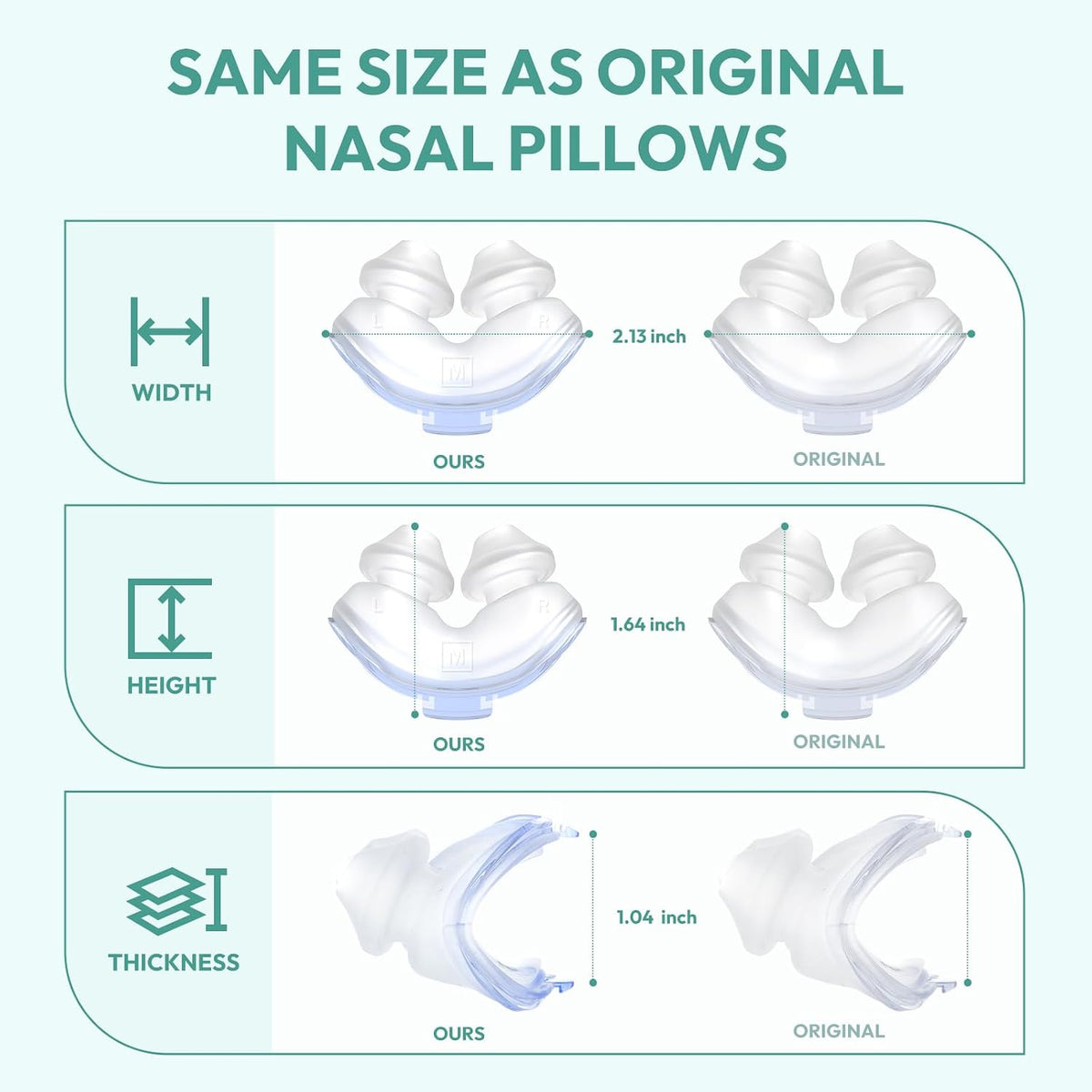 Replacement Nasal Pillow Cushion for ResMed AirFit P10, Ultra-Soft Silicone, Better Sealing, Minimize Leakage, Reduce Pressure Points, CPAP Supplies Accessories, Size Large