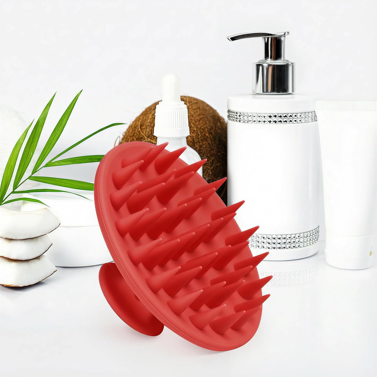 Meartchy Silicone Scalp Massager Shampoo Brush, Scalp Brush for Hair Growth & Dandruff Removal, Hair Scrubber Scalp Stimulator Exfoliator Brush with Soft Bristles for Wet Dry Scalp Care (Black)