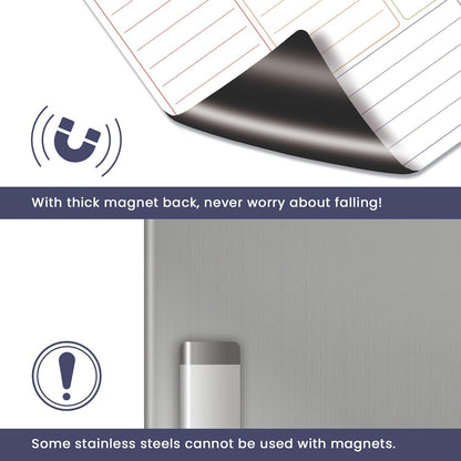 ALEZEL Magnetic Weekly Calendar Whiteboard for Fridge