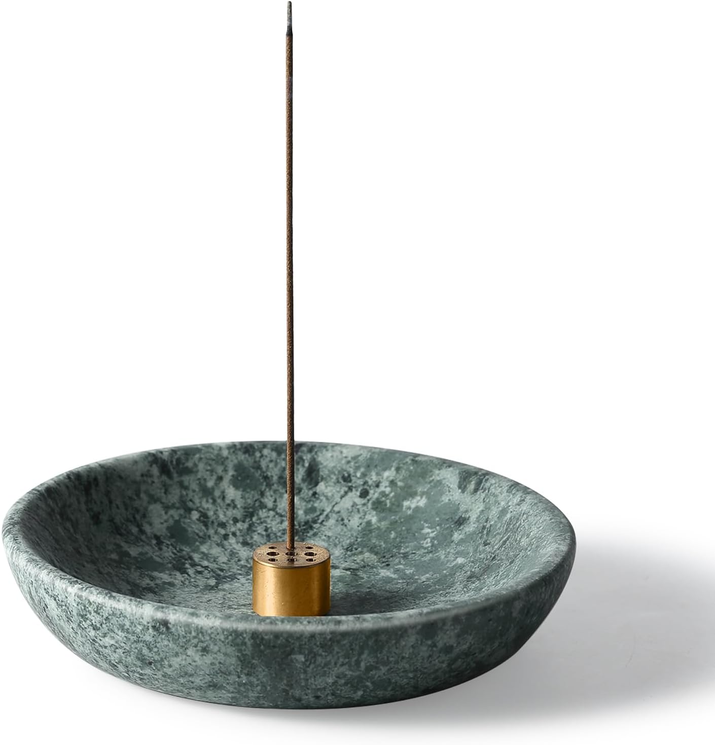 Koville Italian Travertine Incense Holder, 6" Incense Holders for Sticks, Sturdy Incense Burner Ash Catcher, Ideal for Meditation, Relaxing, Easy to Clean