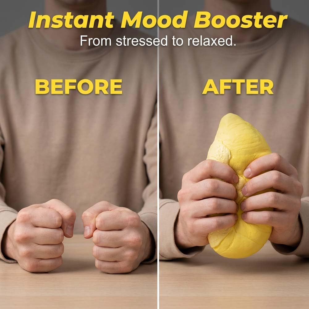 Peanut Shape Stress Relief Ball Soft Squeeze Fidget, TPR Anxiety Relief Hand Grip Decompression Ball for Office Desk Focus Relaxation Portable (1pc)