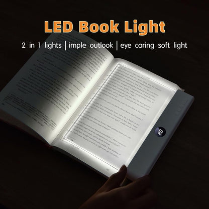 LED Book Light and Night Light 2 in 1, 3 Color Temperatures & Stepless Dimming, USB Rechargeable Reading Light with Timer for Night Reading (White)