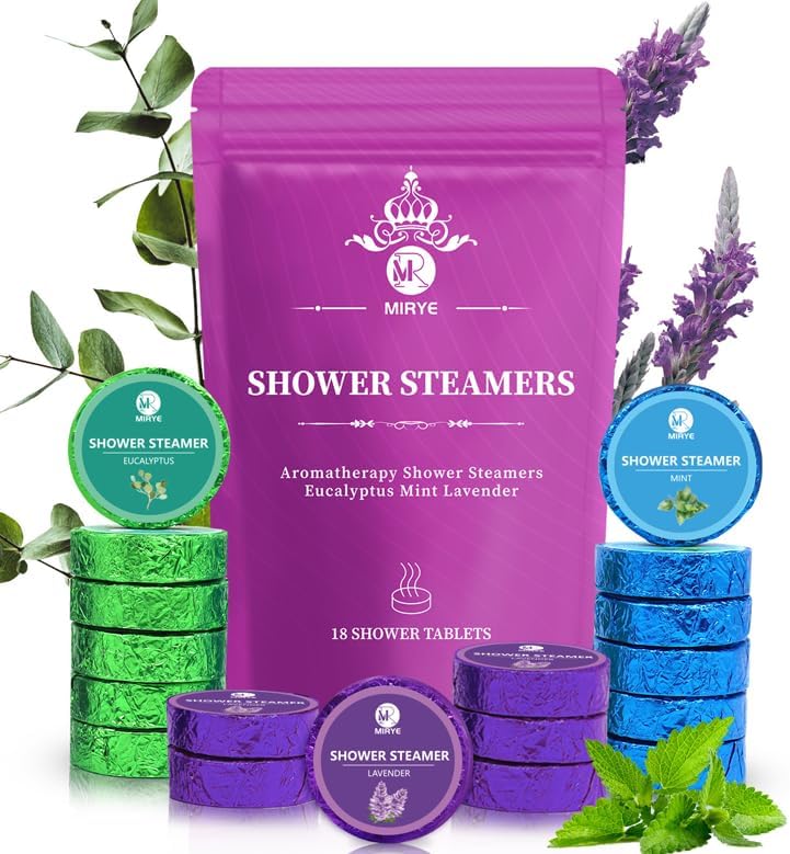 18-Pack Shower Steamers Aromatherapy, Self Care Birthday Gifts for Women Men, 6 Scented Organic Shower Bombs with Natural Essential Oils Relaxation Home SPA, Travel Essentials, Appreciation Gifts