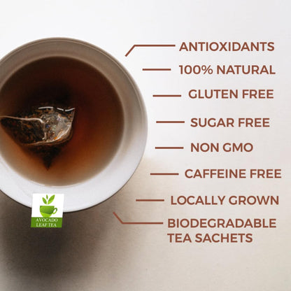 Avocado Leaf Tea Sampler Set | 4 Sachets - 8 Full Flavored Cups | Caffeine Free | Cold Brew or Hot Tea | Healthy Tea | Gift Tea Set | Immune Booster | Assorted Teas
