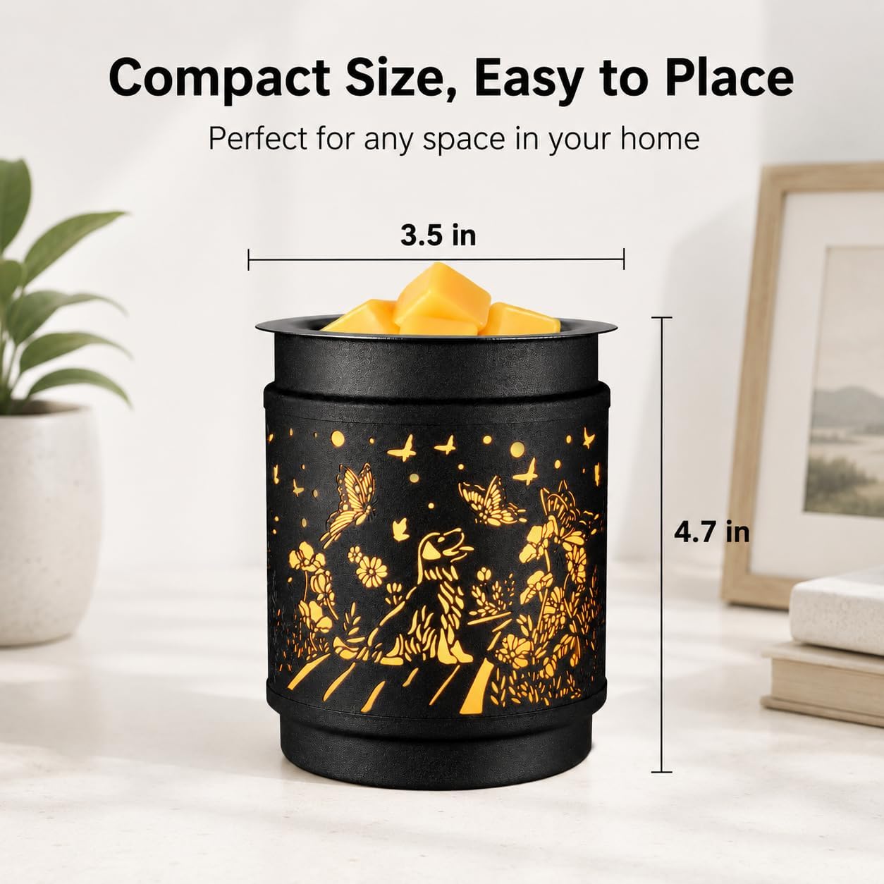 kobodon Wax Melt Warmer Metal Wax Warmer for Scented Wax Electric Fragrance Candle Oil Burner 2 in 1 Wax Melts as Gifts for Moms Grandma Women Girls(Sunflower)