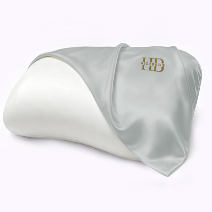 HighBeds Cervical Neck Pillow - Side Sleeper Pillow for Neck Pain Relief, Soft Ergonomic Memory Foam Pillows Ice Silk Zipperless Pillowcase, Eco-Friendly and Durable Material (White)