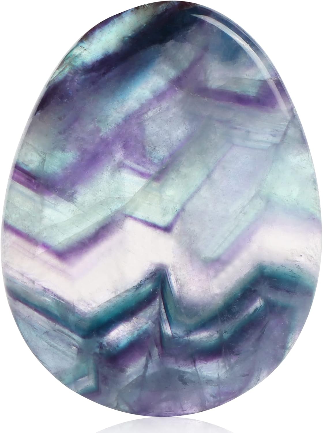 Artistone Moss Agate Crystal Chakra Thumb Worry Stone Teardrop Reiki Healing Stone Pocket Palm Stones for Anxiety Stress Relief Meditation Therapy Geometry Home Decor