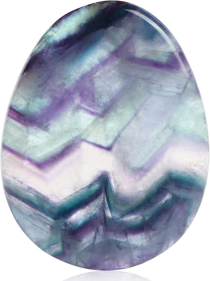 Artistone Moss Agate Crystal Chakra Thumb Worry Stone Teardrop Reiki Healing Stone Pocket Palm Stones for Anxiety Stress Relief Meditation Therapy Geometry Home Decor