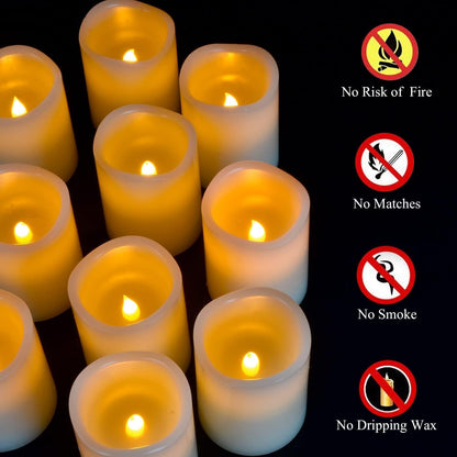 antizer Flameless Candles Led Candles Pack of 9 (H 4" 5" 6" 7" 8" 9" x D 2.2") Real Wax Battery Candles with Remote Timer for Home Fireplace Decor Wedding Festival Decor (Ivory 9 Pack)