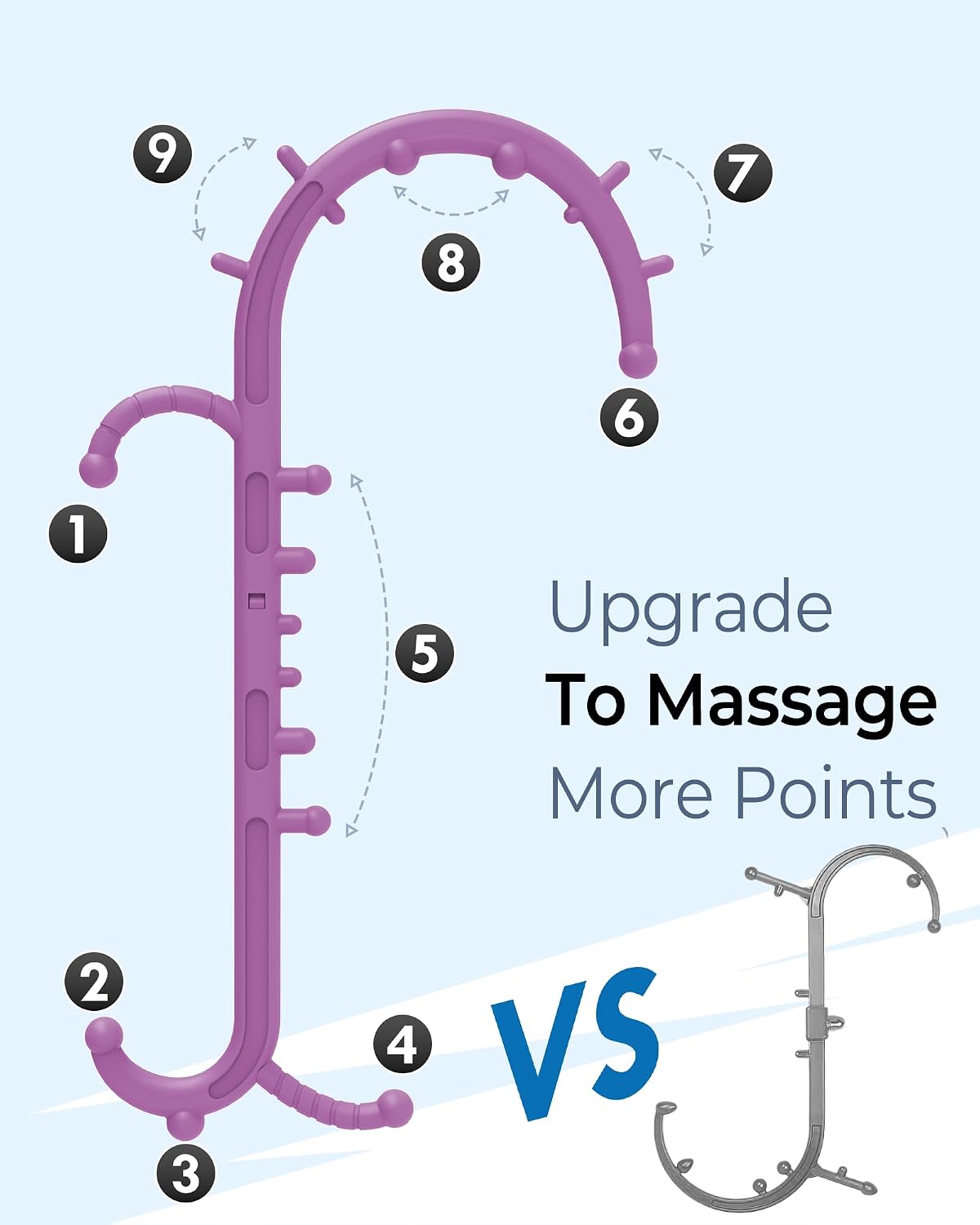 Back and Neck Massager for Pain Relief Deep Tissue, Upgraded Full Body Trigger Point Cane Massage Tools, Therapy Massage Stick Pressure Point Hook, Muscle Knot Remover Tool (Black)