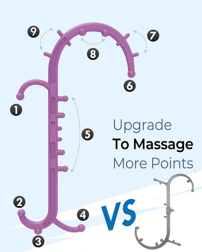 Back and Neck Massager for Pain Relief Deep Tissue, Upgraded Full Body Trigger Point Cane Massage Tools, Therapy Massage Stick Pressure Point Hook, Muscle Knot Remover Tool (Black)