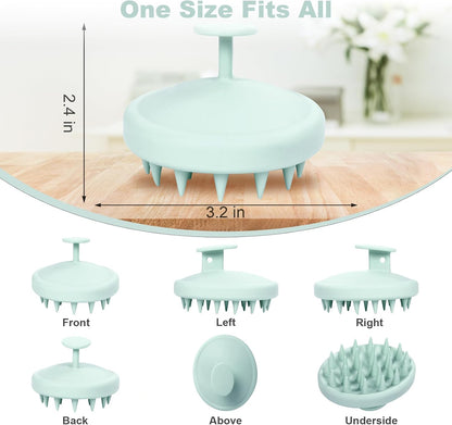 Meartchy Silicone Scalp Massager, Scalp Scrubber for Hair Growth with Soft Bristles, Scalp Exfoliator Brush Dandruff Removal Shampoo Brush for Wet Dry Scalp Care (Mint Green)