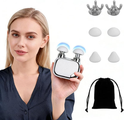 Pocket Massage Gun, Dual Heads Mini Muscle Massager with Brushless Motor, 3 Massage Heads, Portable Deep Tissue Massager for Travel, Gym, Gifts for Men Women Dad Mom
