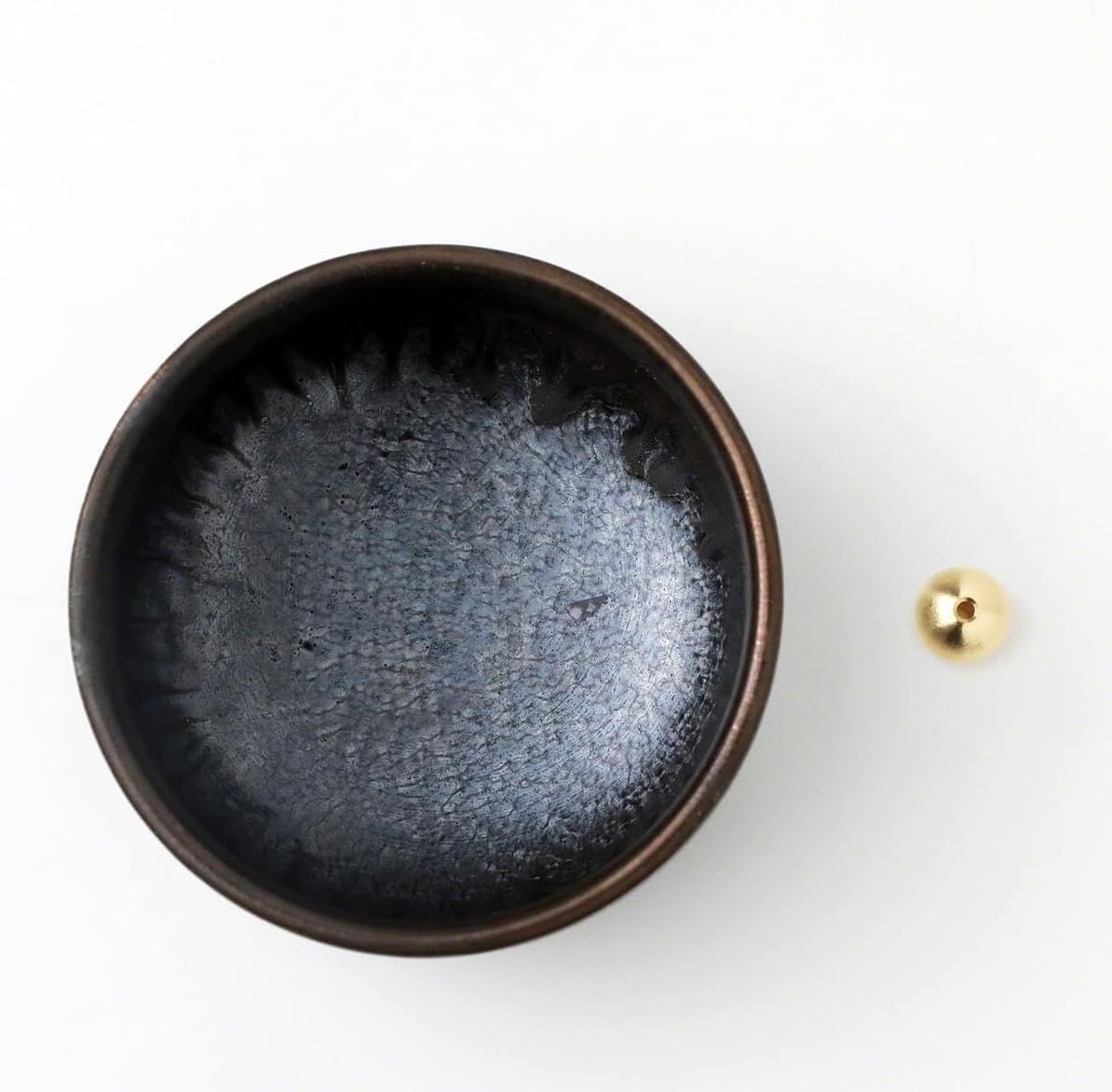 Asayu Japan Zen Incense Holder, 3.9in (100mm) Ceramic Incense Bowl