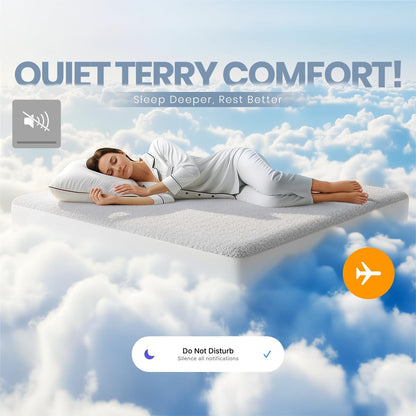 Queen Size Mattress Protector Waterproof, Premium 200 GSM Terry Mattress Cover, Soft & Breathable Bed Cover, Fitted Sheet Style Stretchable Deep Pockets 17" by Utopia Bedding (White)