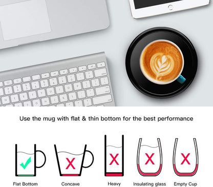 BESTINNKITS White Smart Coffee Auto On/Off Gravity-Induction Mug Office Desk Use, Candle Wax Cup Warmer Heating Plate (Up to 131F/55C)