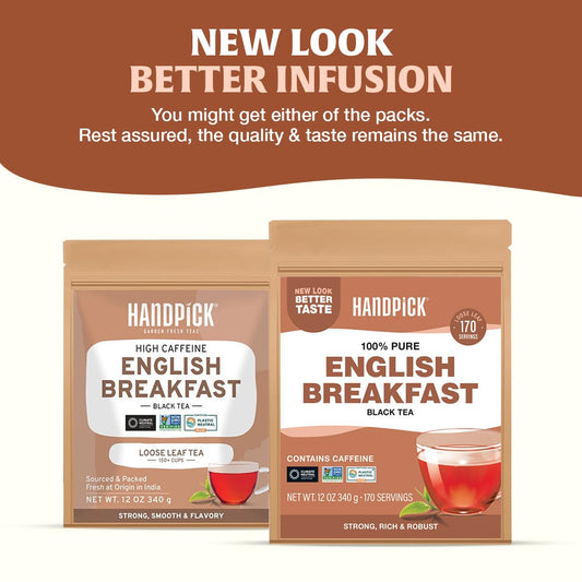HANDPICK, English Breakfast Tea Loose Leaf (12oz|150+ Cups) Loose Black Tea