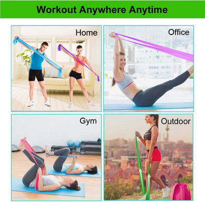 Resistance Bands for Home Workout,Long Exercise Band for Physical Therapy | Non-Latex 59inch Elastic Fitness Bands for Yoga,Pilates,Gym,Travel, Home Exercise Equipment for Women,Men,Pregnant,Seniors