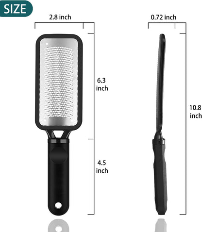 Foot Rasp Foot File, 2 Pcs Stainless Steel Pedicure Callus Remover for Feet, Professional Foot Care Tools for Pedicure to Removes Hard Skin Corns for Dry and Wet Feet
