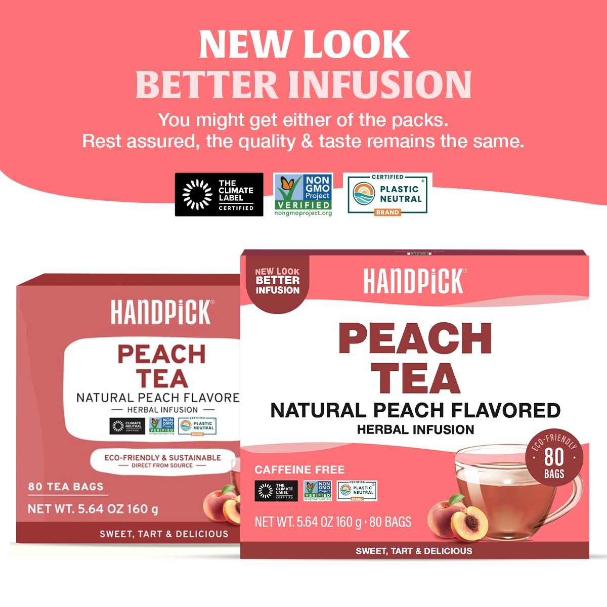 HANDPICK Lemon Balm Tea Bags – 100 Count | 100% Pure & Naturally Dried | Caffeine-Free Herbal Tea with Citrus Flavor & Aroma | Premium Lemon Balm Leaf