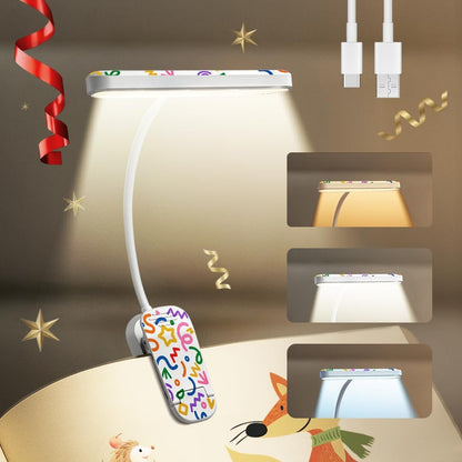 Rechargeable Kids Book Light, Cute Bookmark Reading Light for Kids, Dimmable Portable LED Book Light for Reading in Bed, Eye-Caring Bedtime Reading Lamp for Children & Travel, Black