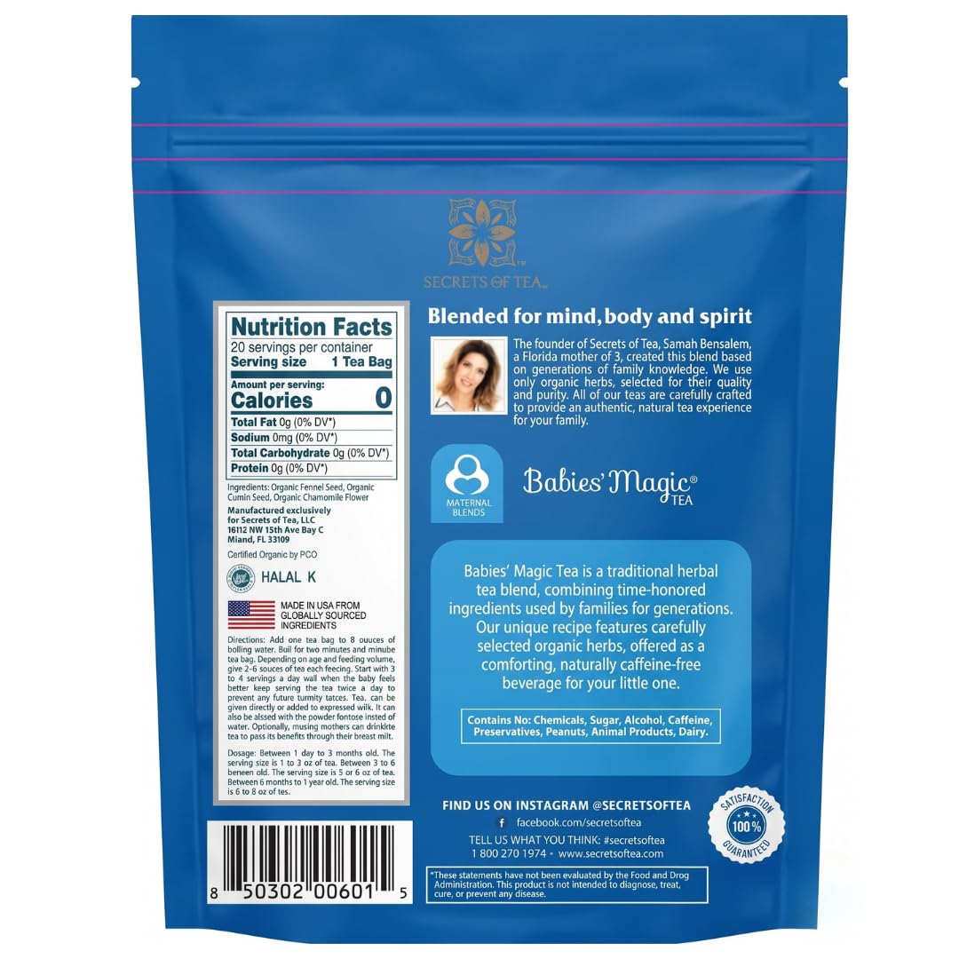 Secrets Of Tea - Babies' Magic Tea - USDA Organic, Caffeine-Free Herbal Tea Blend - (1 Pack)