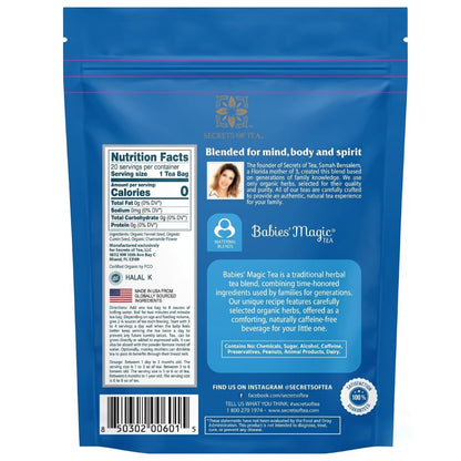 Secrets Of Tea - Babies' Magic Tea - USDA Organic, Caffeine-Free Herbal Tea Blend - (1 Pack)