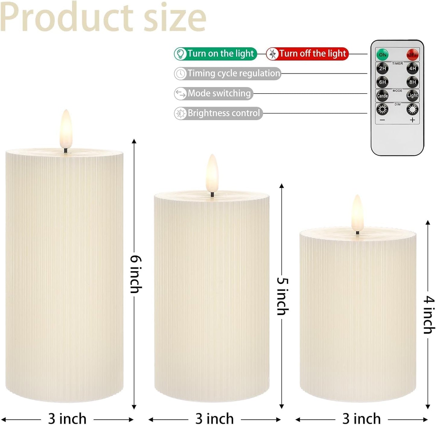 ANGELLOONG Flickering Flameless Candles, Realistic Battery Operated Candles with Remote and Timer, Set of 3 LED Candles for Fall Room Home Wedding Decor Centerpieces Table Party Christmas Decorations