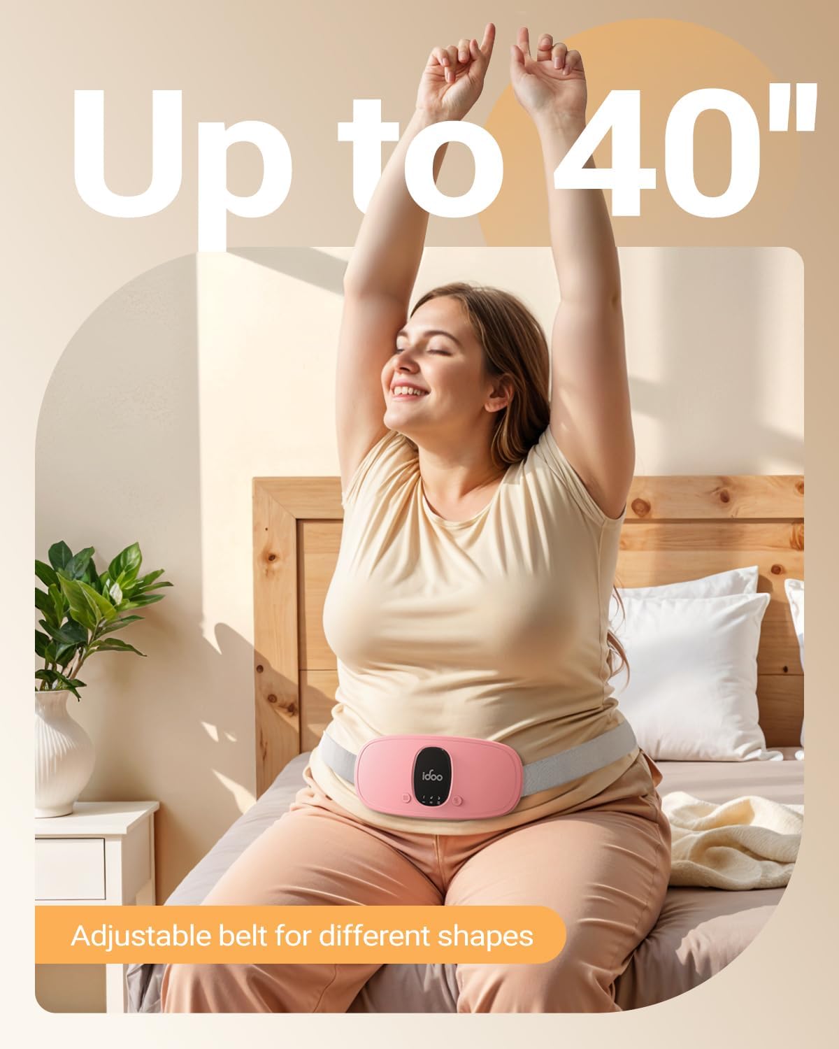 iDOO Cordless Heating Pad for Menstrual Cramps, Lightweight & Portable