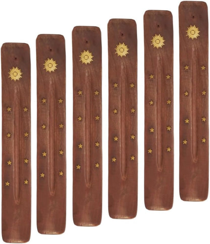 Hosley Wood Incense Holder Sun 10 Inches Ideal Gift for Wedding, Aromatherapy, Zen, Spa, Reiki, Meditation
