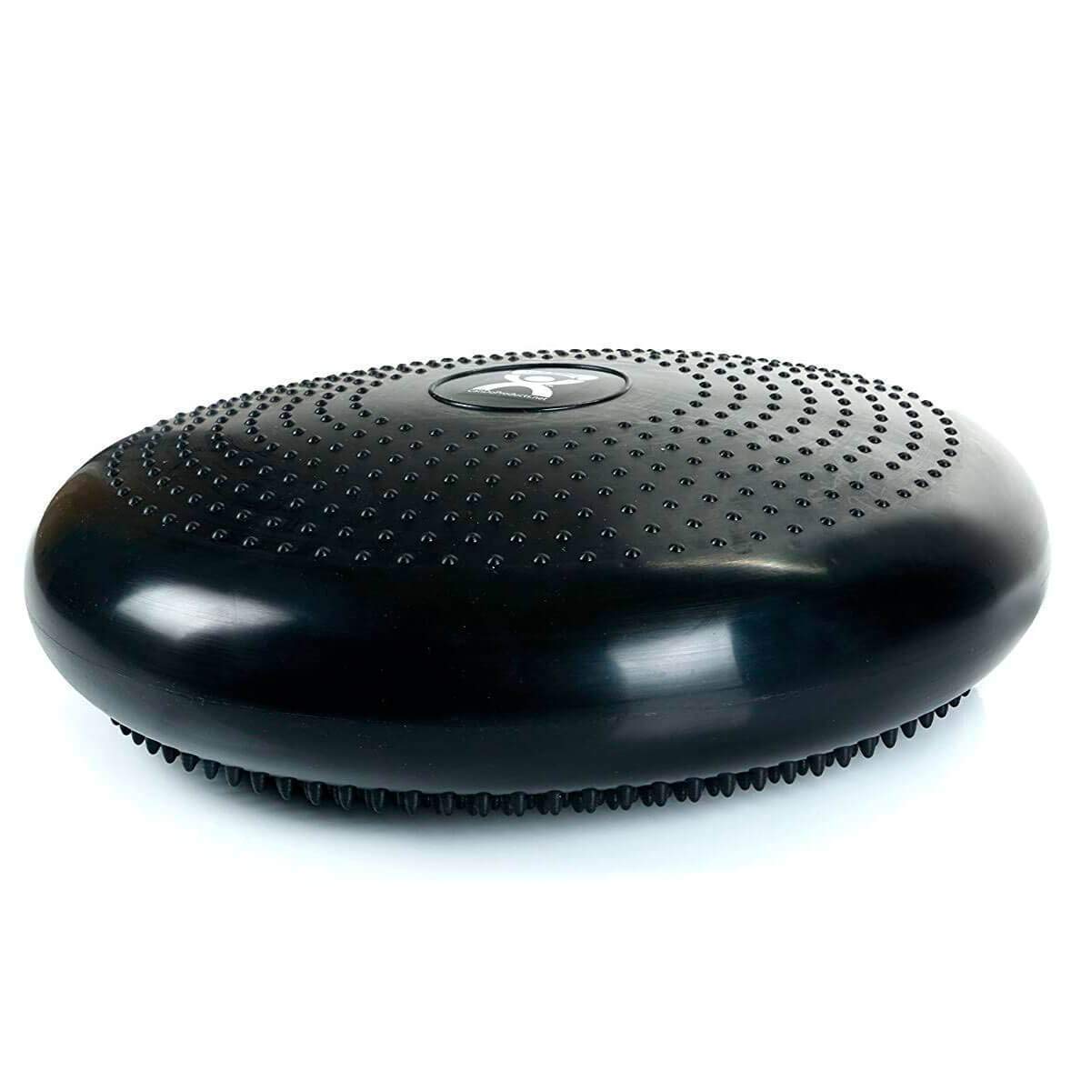 Cando-30-1870 CanDo Inflatable Balance Disc for Balance Training, Proprioception, Strengthening Lower Extremities, Posture, Back Pain, Stress Relief, Restlessness and Anxiety. Black, 14” Diameter