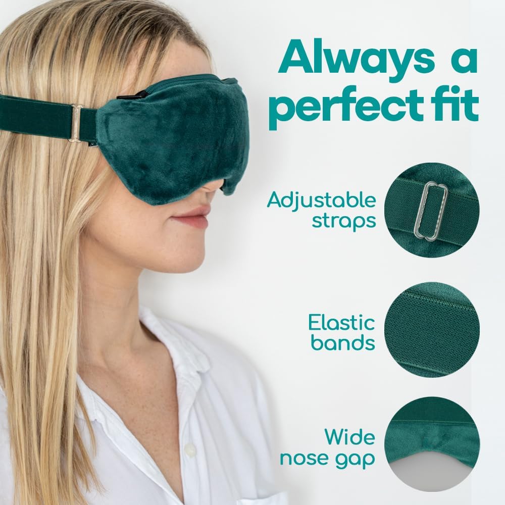 Medi Grade 2-in-1 Heat and Cooling Eye Mask - Microwave Activated Heated Eye Mask for Dry Eyes, Styes and Blepharitis and Integrated Cooling for Puffy Eyes, Dark Circles or Migraines