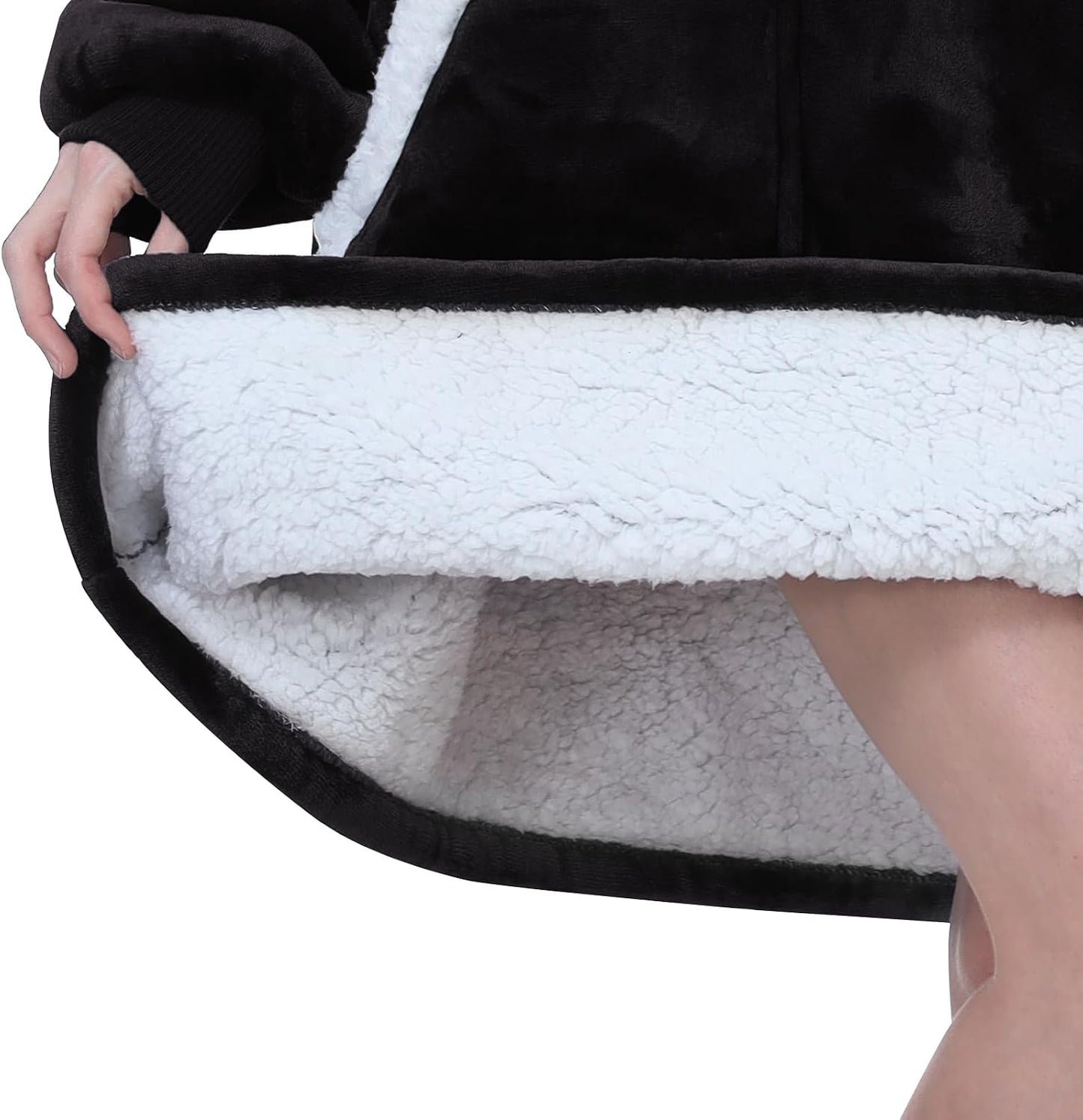 Kipswiza Wearable Blanket Hoodie Gifts for Women and Men, Oversized Cozy Warm Flannel Sherpa Hooded Blankets Sweatshirt with Giant Pockets for Adult and Teens, Dark Gray