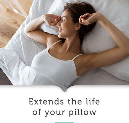 AllerEase 100% Breathable Cotton Pillow Protector for Sleeping, Standard 26" x 20" - 2 Pack